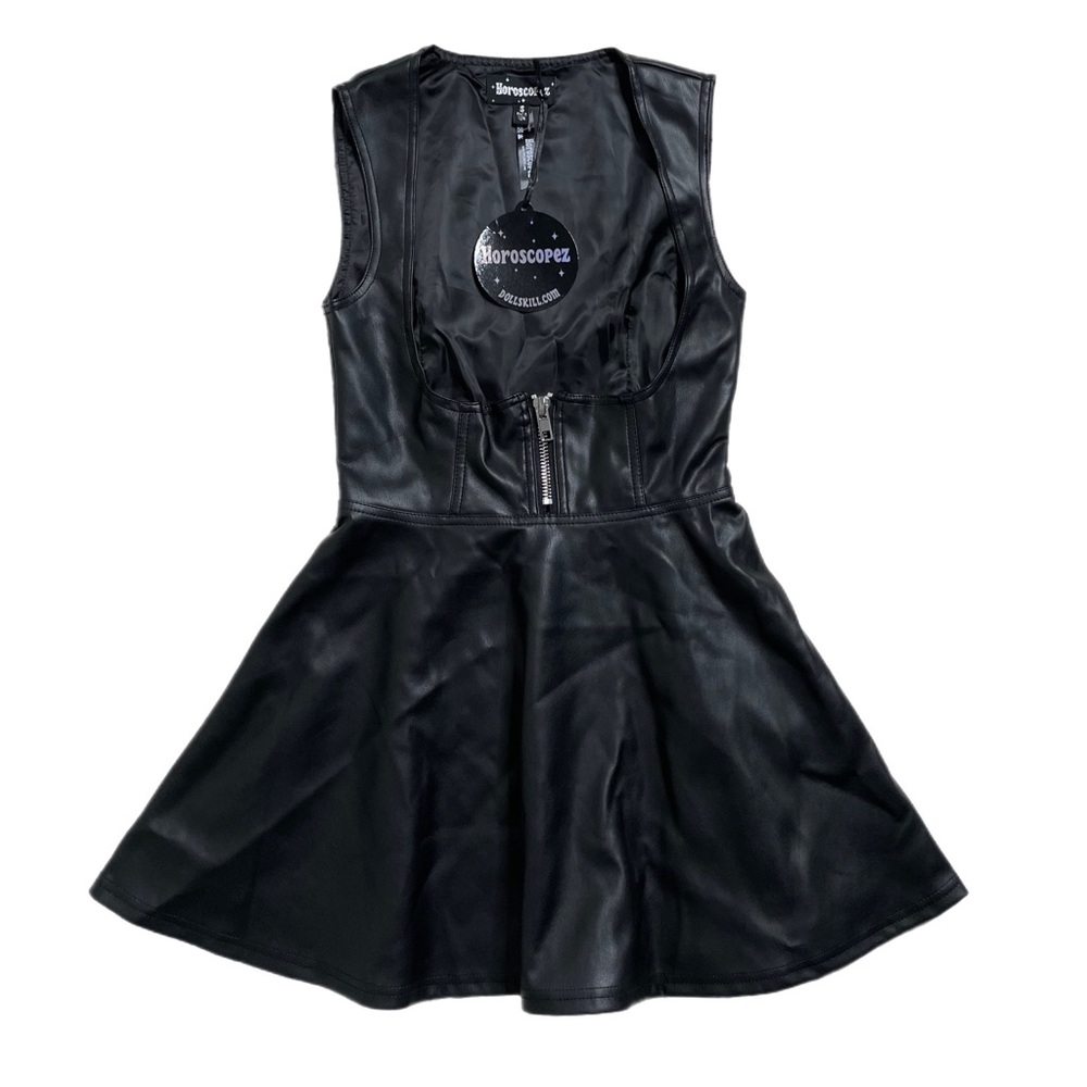 Dolls Kill Black Faux Leather Mini Dress